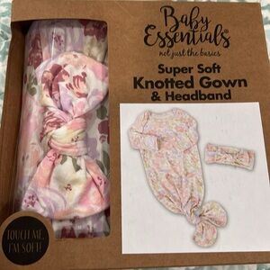 Newborn knotted gown and firstFathers Day baby girl bundle!!